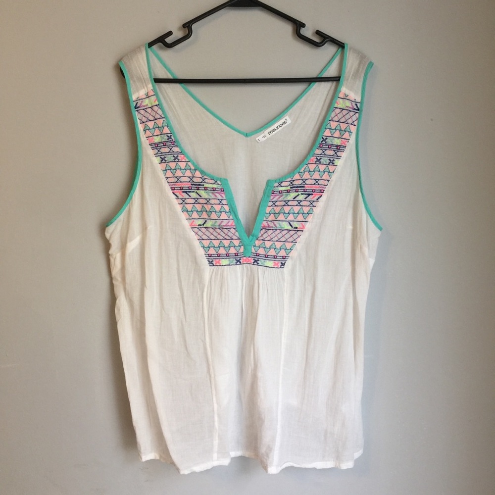 Maurices Off White Tank Top Plus Size 1